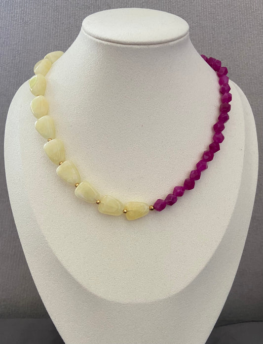 Sunset Sorbet - Handgemaakte Natuurstenen Kralenketting